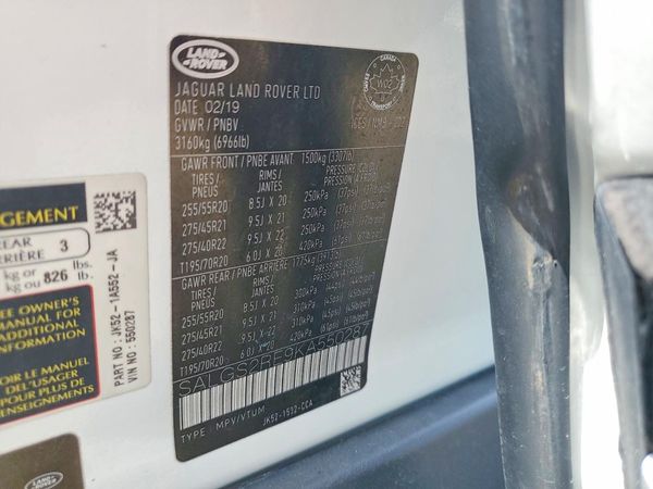 2019 LAND ROVER RANGE ROVER