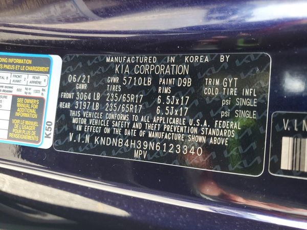 2022 KIA CARNIVAL LX, LX Seat Package