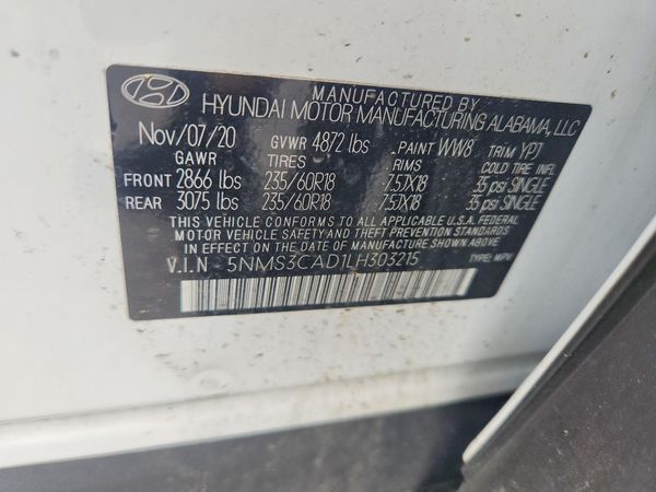 2020 HYUNDAI SANTA FE SEL
