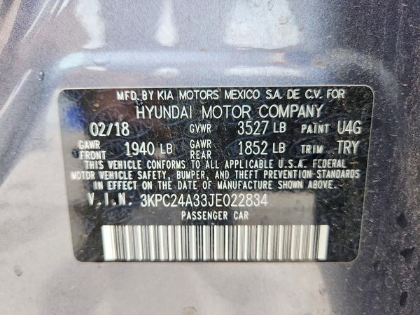 2018 HYUNDAI ACCENT SE and SEL