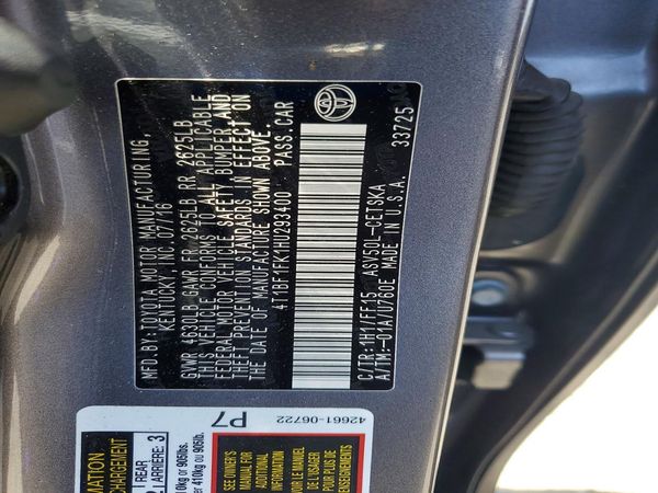 2017 TOYOTA CAMRY LE/SE/XLE/XSE