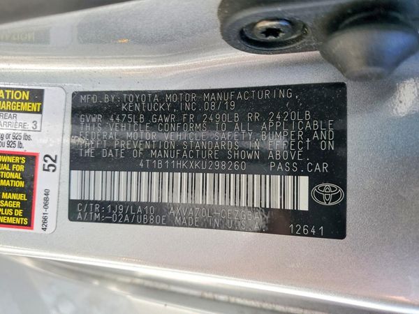 2019 TOYOTA CAMRY