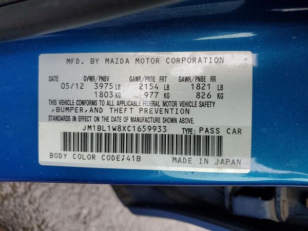 2012 MAZDA 3 Grand Touring/GT — VINS