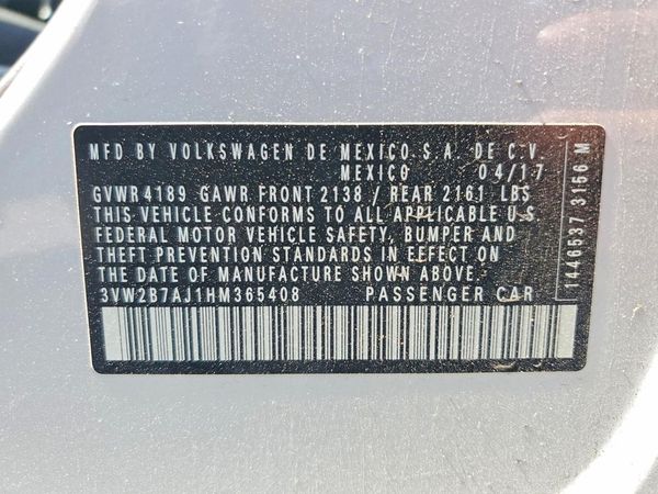 2017 VOLKSWAGEN JETTA