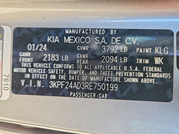 2024 KIA FORTE LX, LXS