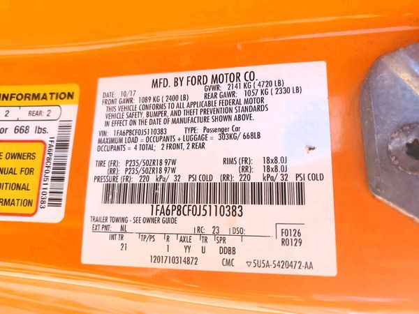 2018 FORD MUSTANG GT Coupe
