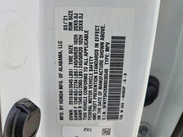 2021 HONDA PILOT SE