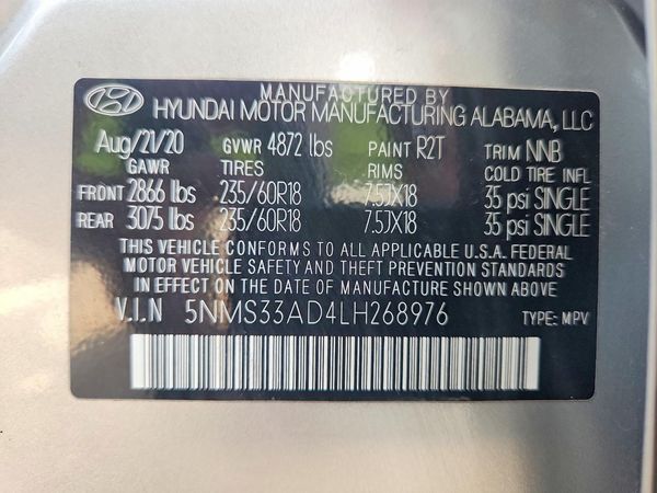 2020 HYUNDAI SANTA FE SEL