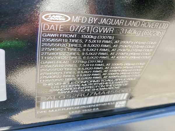 2021 LAND ROVER RANGE ROVER HSE Westminster Edition