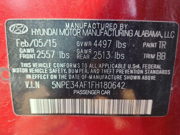 2015 HYUNDAI SONATA