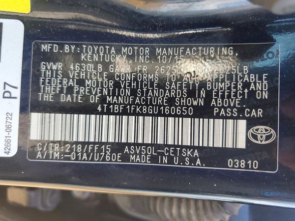 2016 TOYOTA CAMRY