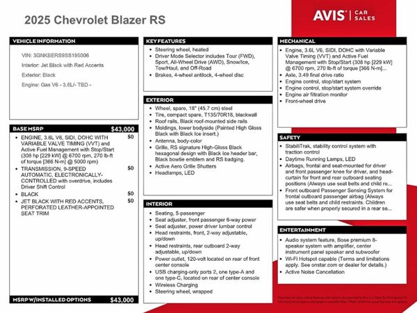 2025 CHEVROLET BLAZER RS