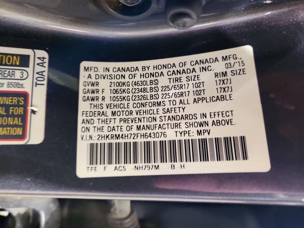 2015 HONDA CRV EX-L