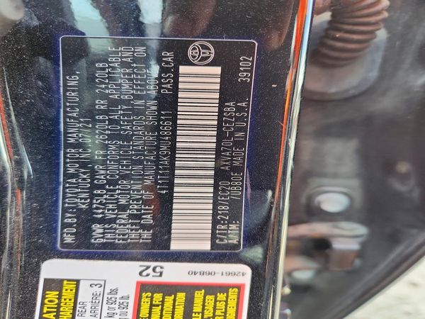 2021 TOYOTA CAMRY SE + Convenient Pkg — VINS