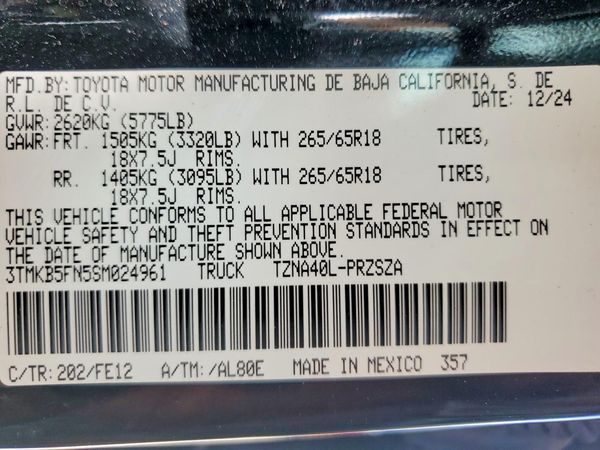2025 TOYOTA TACOMA