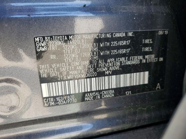 2019 TOYOTA RAV4 LE HV 4WD