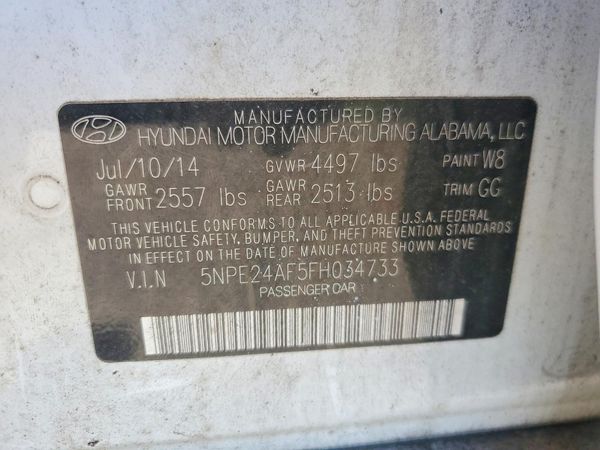 2015 HYUNDAI SONATA SE, ECO