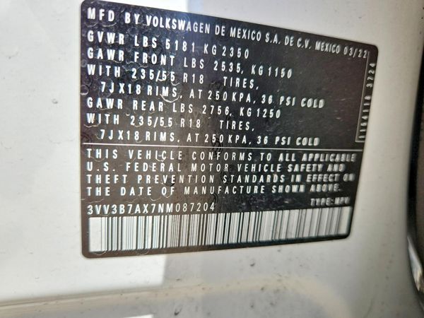 2022 VOLKSWAGEN TIGUAN