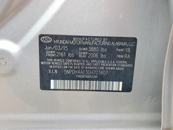 2016 HYUNDAI ELANTRA