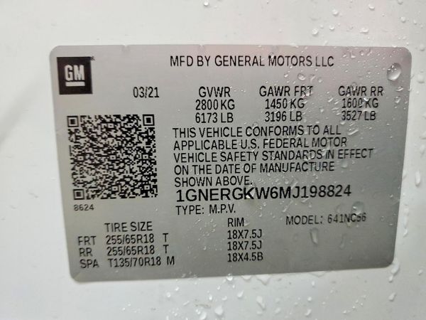 2021 CHEVROLET TRAVERSE LT