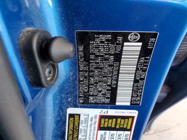 2017 TOYOTA CAMRY LE/SE/XLE/XSE — VINS
