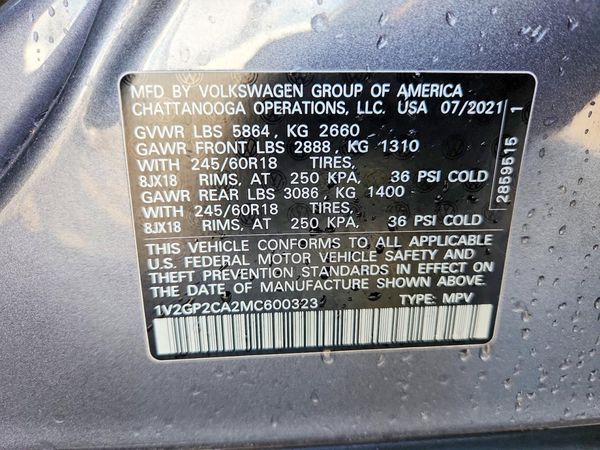 2021 VOLKSWAGEN ATLAS 4Motion S