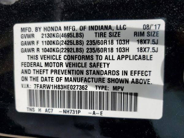 2017 HONDA CRV EX-L/EX-L Navi