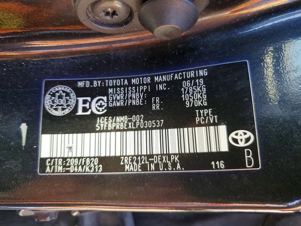 2020 TOYOTA COROLLA LE