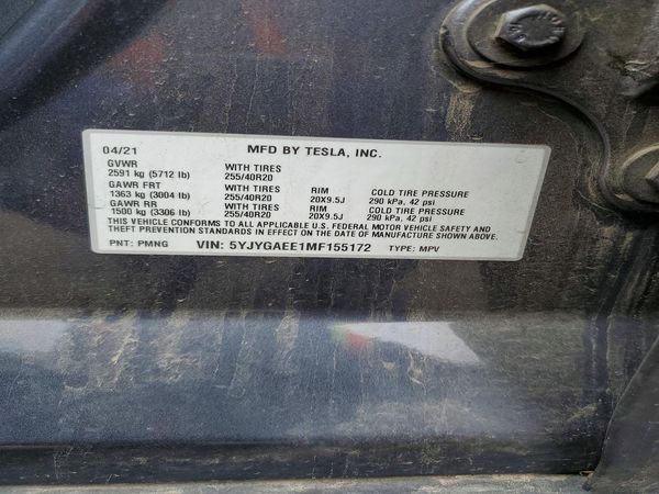2021 TESLA MODEL Y