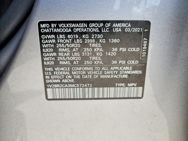 2021 VOLKSWAGEN ATLAS 4Motion SEL