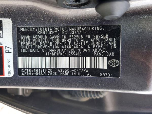 2017 TOYOTA CAMRY