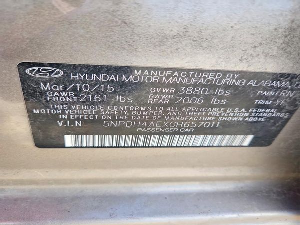 2016 HYUNDAI ELANTRA