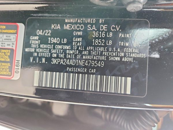2022 KIA RIO LX, S