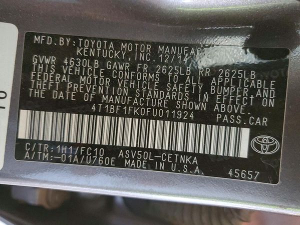 2015 TOYOTA CAMRY