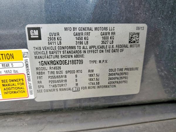 2014 CHEVROLET TRAVERSE 1LT