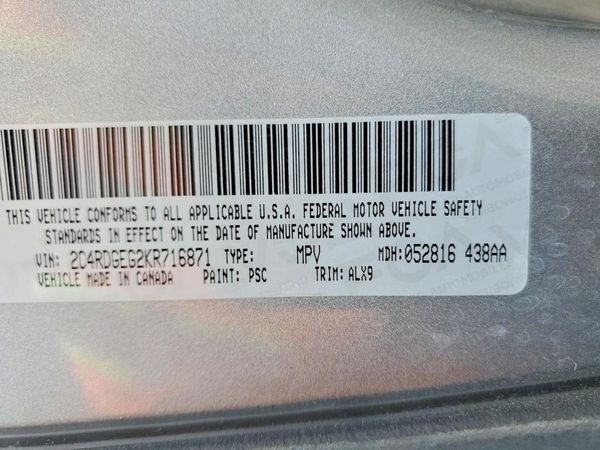 2019 DODGE GRAND CARAVAN GT