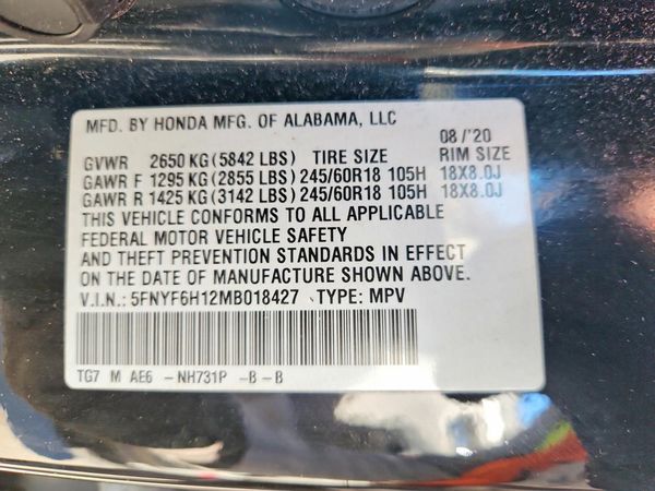 2021 HONDA PILOT LX