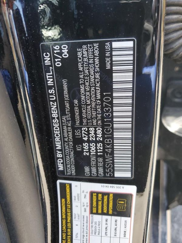 2016 MERCEDES-BENZ C