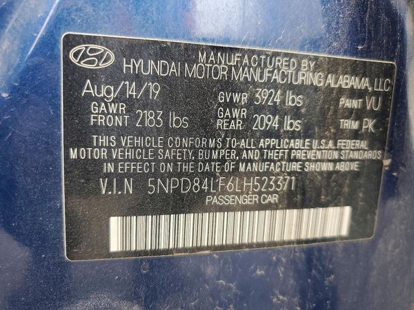 2020 HYUNDAI ELANTRA
