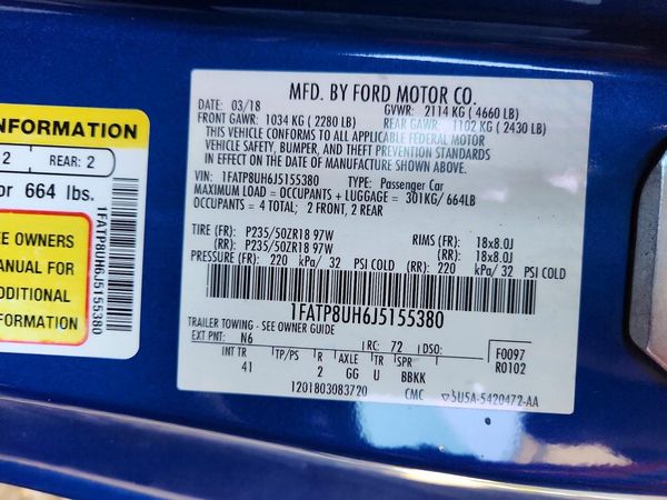 2018 FORD MUSTANG I4 Convertible