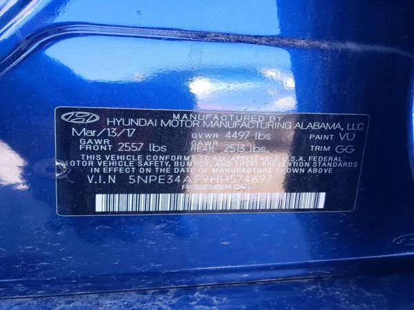 2017 HYUNDAI SONATA
