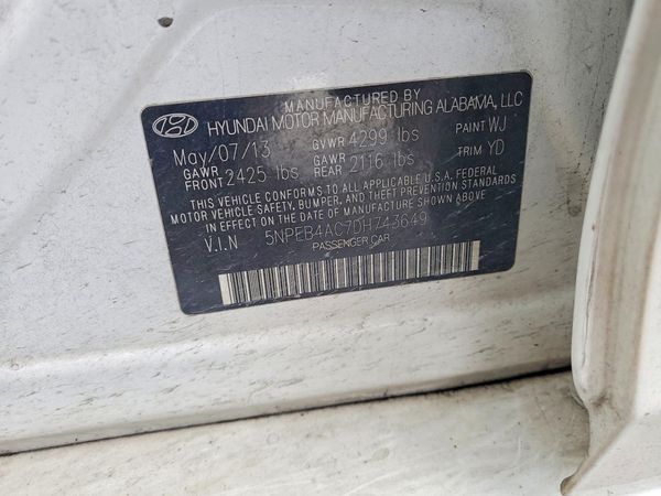 2013 HYUNDAI SONATA GLS/ GLS Popular — VINS