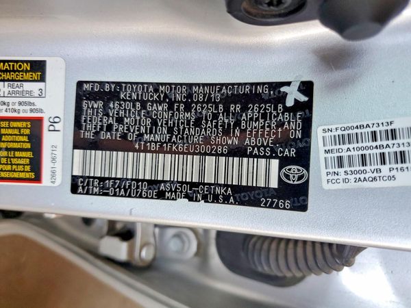 2014 TOYOTA CAMRY
