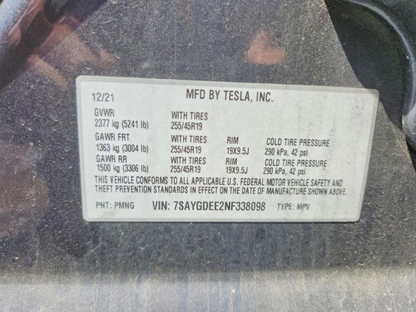 2022 TESLA MODEL Y