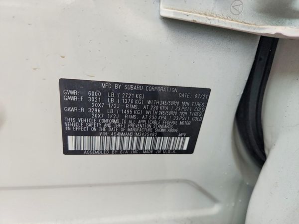 2021 SUBARU ASCENT Limited 7+ES+KA