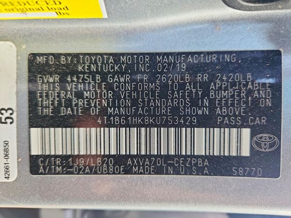 2019 TOYOTA CAMRY