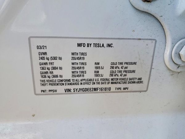 2021 TESLA MODEL Y