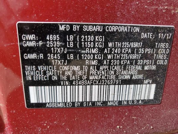 2018 SUBARU OUTBACK