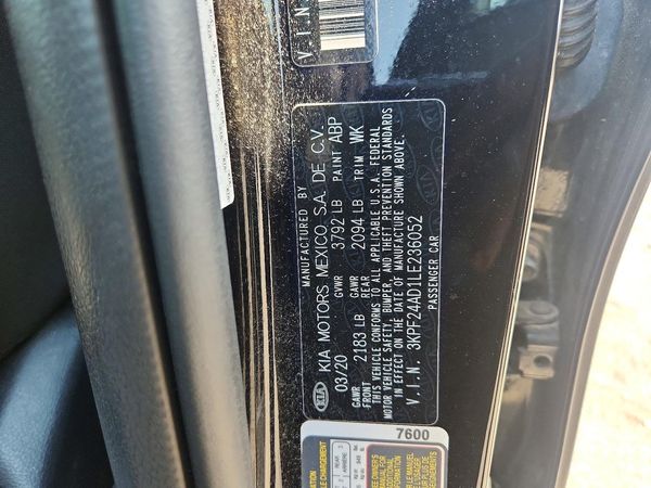 2020 KIA FORTE FE, LXS