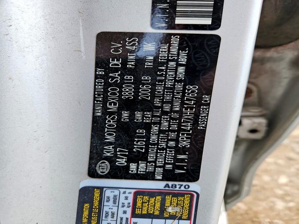 2017 KIA FORTE LX Popular, S